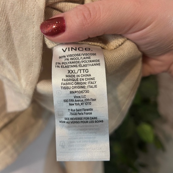 π NWT Vince Shadow Plaid Long Sleeve Wool Blend Blouse Size XXL (MSRP $325) - Picture 10 of 12